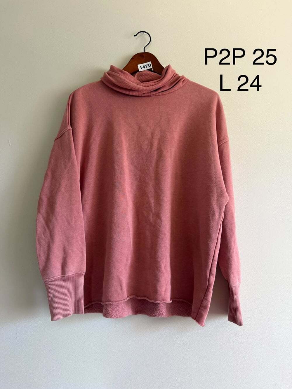 Aerie Dusty Rose Oversized Cowl Neck Sweatshirt S Cozy Boho Neutral Minimalist